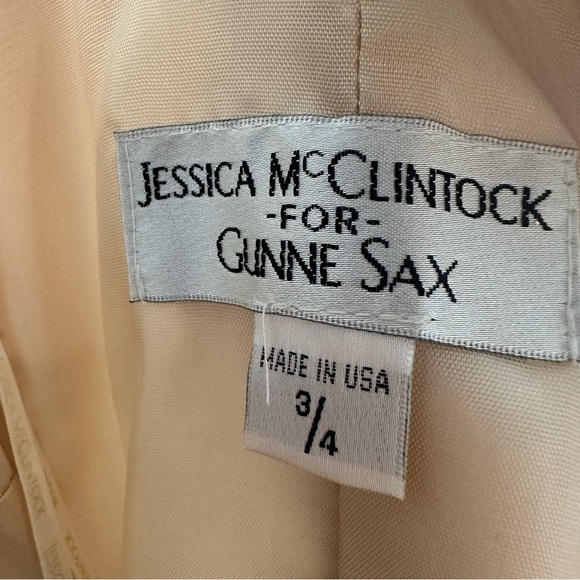 Vintage Gunne Sax Dress Long Formal Prom Tulle Gold Glitter Princess Extra Small - Picture 6 of 8